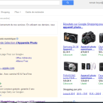 Capture de la recherche sur "Appareil Photo Numérique" sur Google en résolution 1280x800
